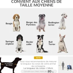 Remorque vélo pour chien animaux pliable 8 réflecteurs drapeau barre attelage inclus acier polyester imperméable max. 30 Kg 130L x 73l x 90H cm bleu blanc