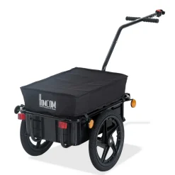 Remorque vélo remorque de transport pour vélo 144L x 59l x 80H cm barre d'attelage universelle acier noir