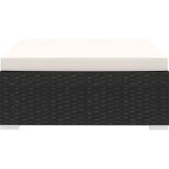 Repose-pied sectionnel 1 pc avec coussin Resine tressee Noir