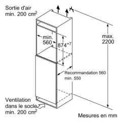 Réfrigérateur 1 porte intégrable à glissière 119l - KIL22NSE0