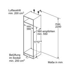 Réfrigérateur 1 porte intégrable à glissières 55cm 280l - KIL82NSE0