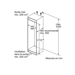 Réfrigérateur combiné intégrable à glissière 270l blanc - KIV87NSE0