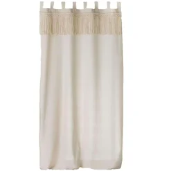 Rideau Ceres avec top macramé - 140 x 240 cm - Naturel