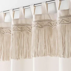 Rideau Ceres avec top macramé - 140 x 240 cm - Naturel