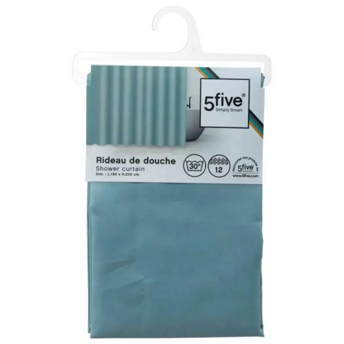 Rideau de Douche Classique 180x200cm Bleu Arctique