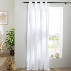 Rideau uni en gaze de coton oeillets à l'unité 140x260cm