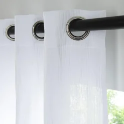 Rideau uni en gaze de coton oeillets à l'unité 140x260cm