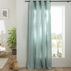 Rideau uni en gaze de coton oeillets à l'unité 140x260cm