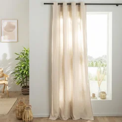 Rideau uni en gaze de coton oeillets à l'unité 140x260cm