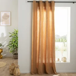 Rideau uni en gaze de coton oeillets à l'unité 140x260cm