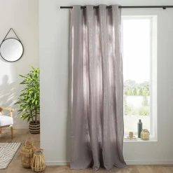 Rideau uni en gaze de coton oeillets à l'unité 140x260cm