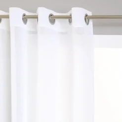 Rideau voilage uni à oeillets métal en polyester 140x240cm ETAMINE