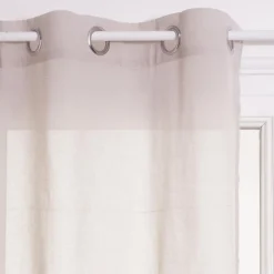 Rideau Voilage uni oeillets métal en polyester 140x240cm ANA