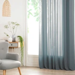 Rideau Voilage uni oeillets métal en polyester 140x240cm ANA