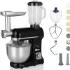 Robot multifonctions 5l 1000w noir avec hachoir et blender 1,5l en verre - robimix noir