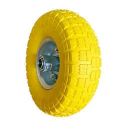 Roue increvable jaune 260 x 85mm alésage 20mm axe déporté