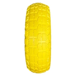 Roue increvable jaune 260 x 85mm alésage 20mm axe déporté