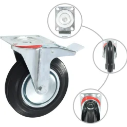 Roulettes 4 pcs 200 mm