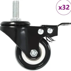 Roulettes pivotantes avec freins 32 pcs 50 mm