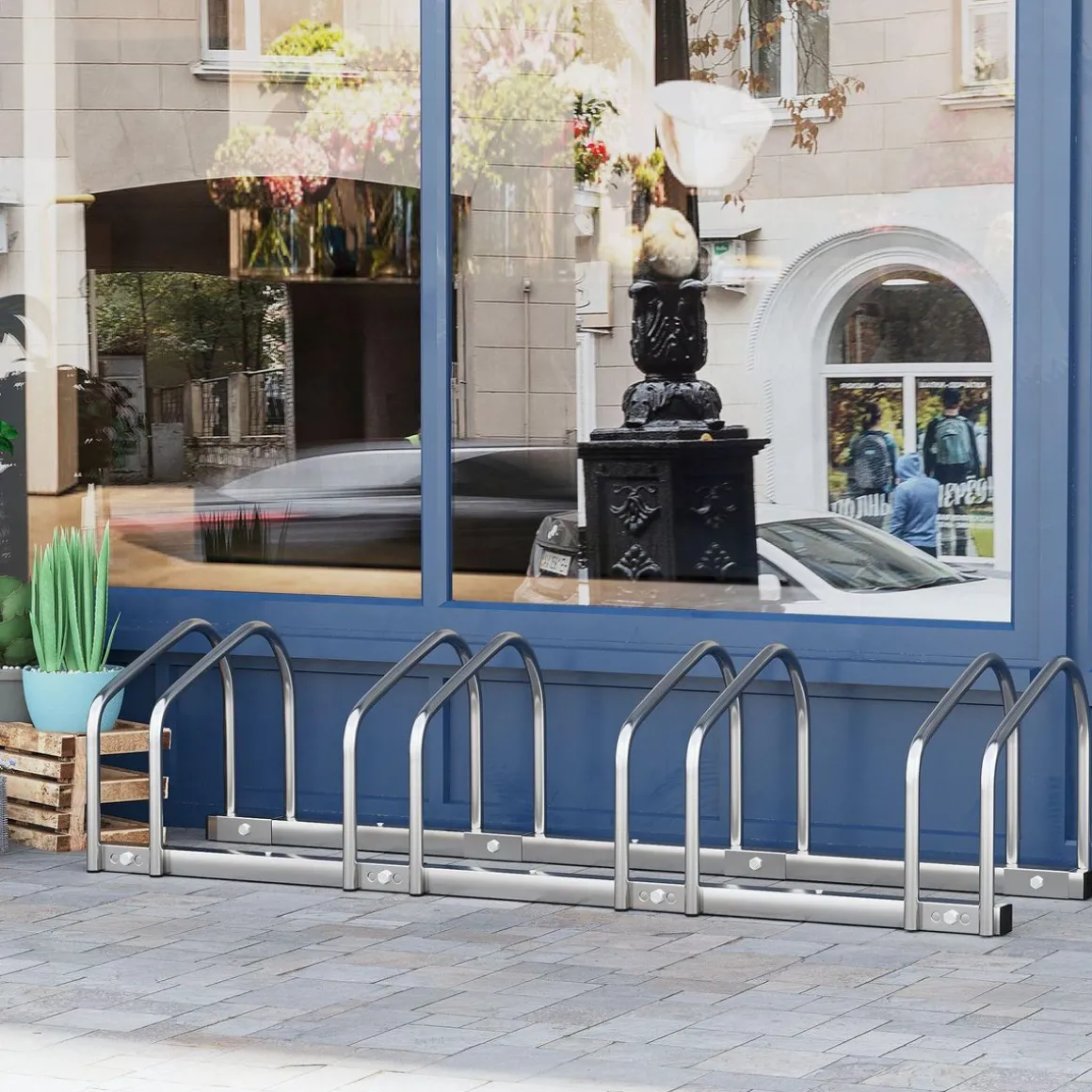 Râtelier 4 vélos dim. 110L x 33l x 27H cm acier galvanisé