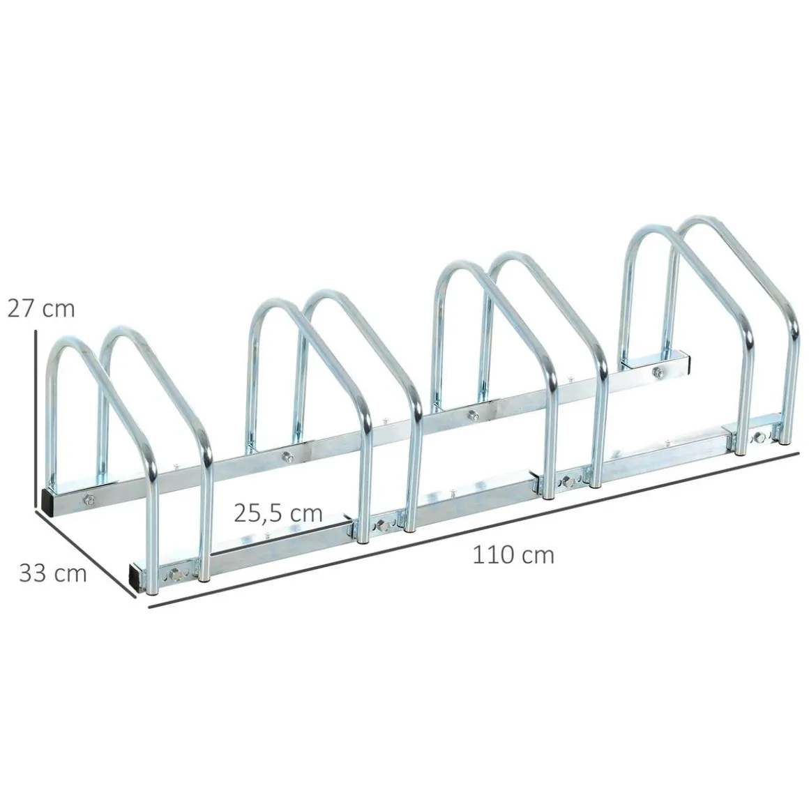 Râtelier 4 vélos dim. 110L x 33l x 27H cm acier galvanisé