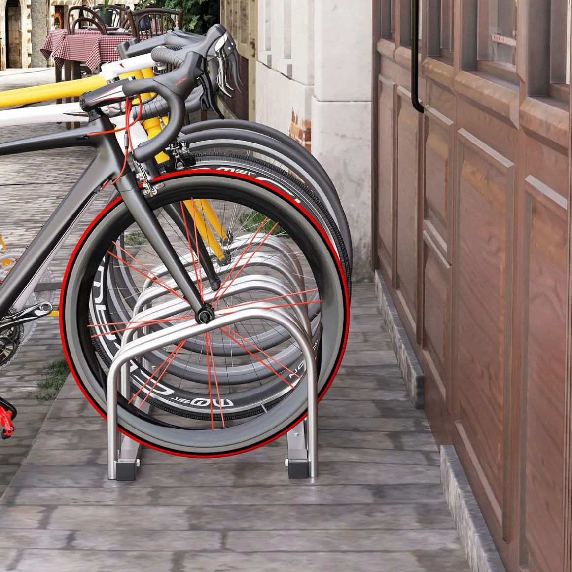 Râtelier 4 vélos dim. 110L x 33l x 27H cm acier galvanisé