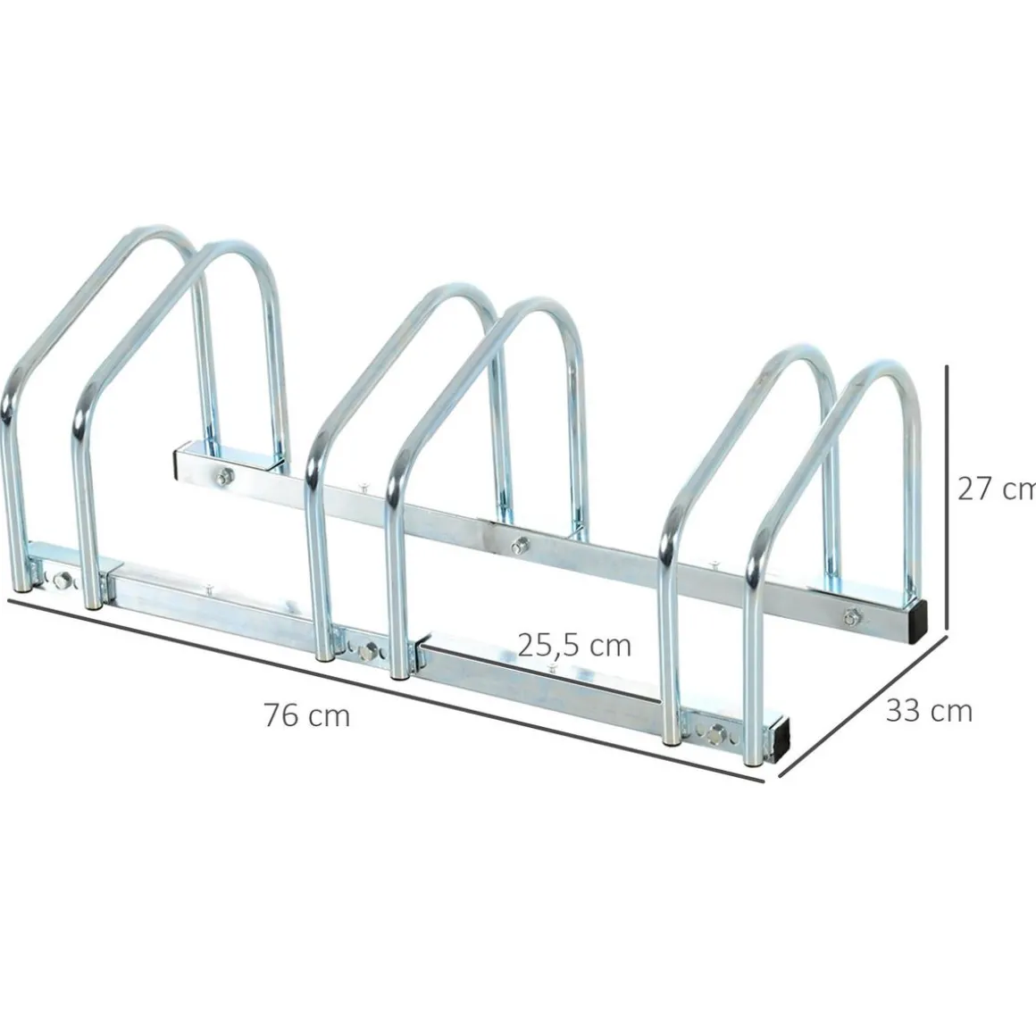 Râtelier 3 vélos dim. 70L x 33l x 27H cm acier galvanisé