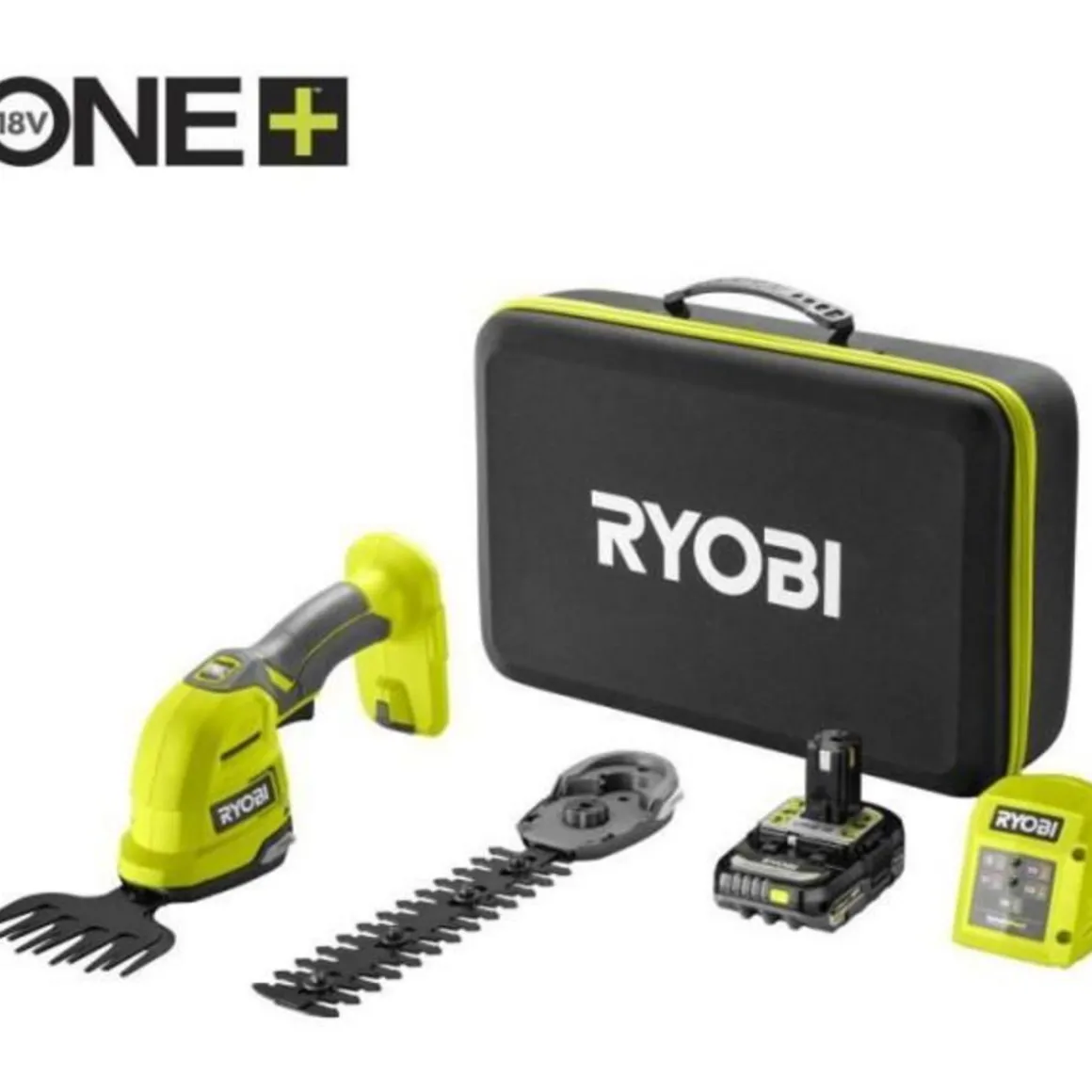 RYOBI - Cisaille a gazon / sculpteur de végétaux 18V ONE+ - Mallette de rangement + batterie 2,0 Ah & chargeur - RY18GSA-120T