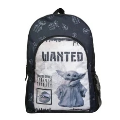 Sac à dos 37 cm avec poche Baby Yoda Star Wars / The Mandalorian Noir et Beige Bagtrotter