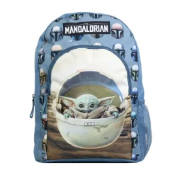 Sac à dos 37 cm avec poche Baby Yoda Star Wars / The Mandalorian Bleu et Beige Bagtrotter