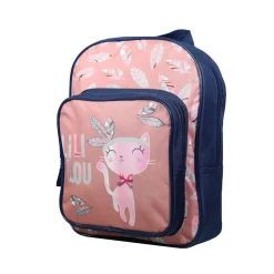 Sac à dos 31 cm avec poche Lili Lou Chat Rose Bagtrotter