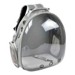 Sac à dos de transport avec bulle pour chat et chien - Gris