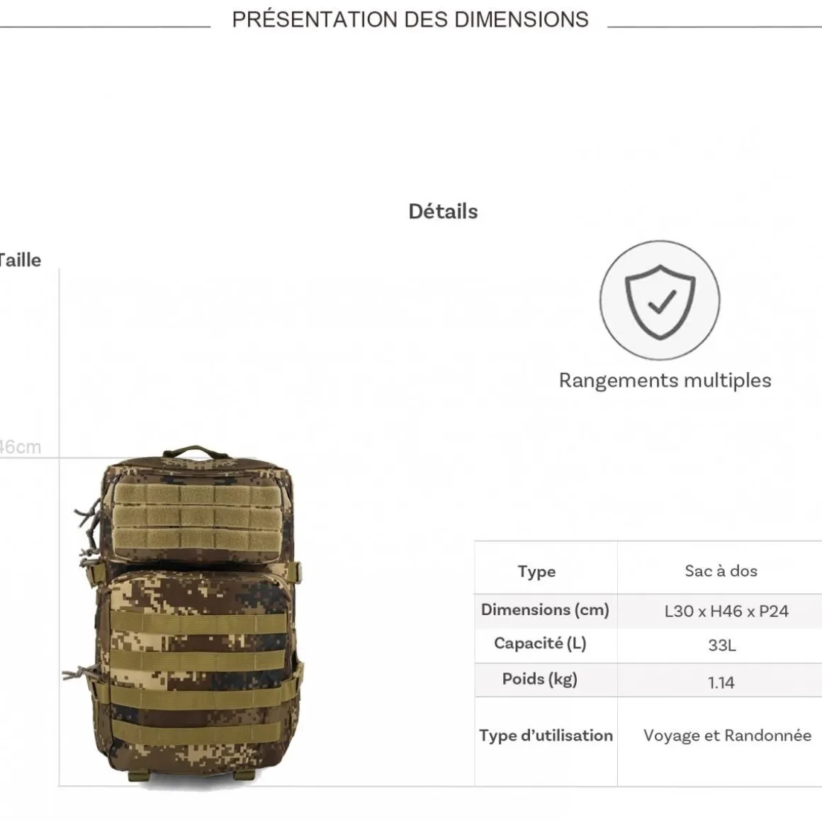 Sac à dos double compartiment