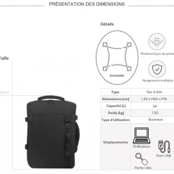 Sac à dos porte-ordinateur & voyage 17.3