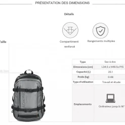 Sac à dos porte-ordinateur Aoking 16''