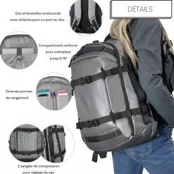 Sac à dos porte-ordinateur Aoking 16''