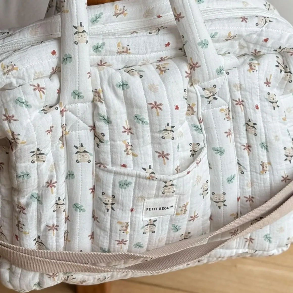 Sac à langer en gaze de coton et tapis de change Baby Panda