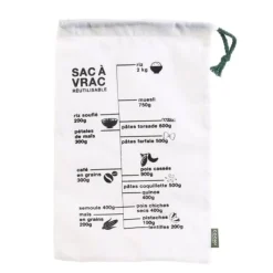 Sac à Vrac Gradué Réutilisable 32cm Blanc