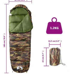 Sac de couchage momie pour adultes camping 3 saisons