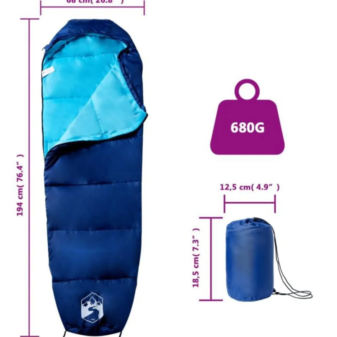 Sac de couchage momie pour adultes camping 3 saisons