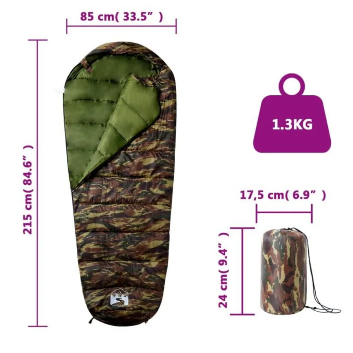 Sac de couchage momie pour adultes camping 3 saisons