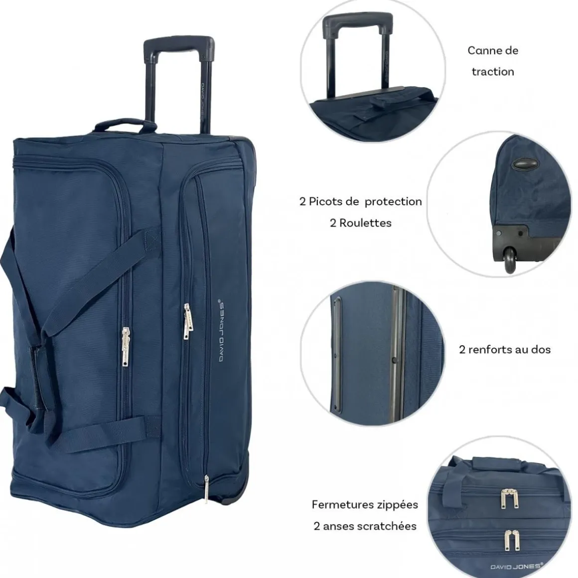 Sac de voyage avec roulettes 61L 66cm
