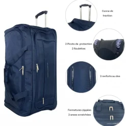 Sac de voyage avec roulettes 83L 70cm