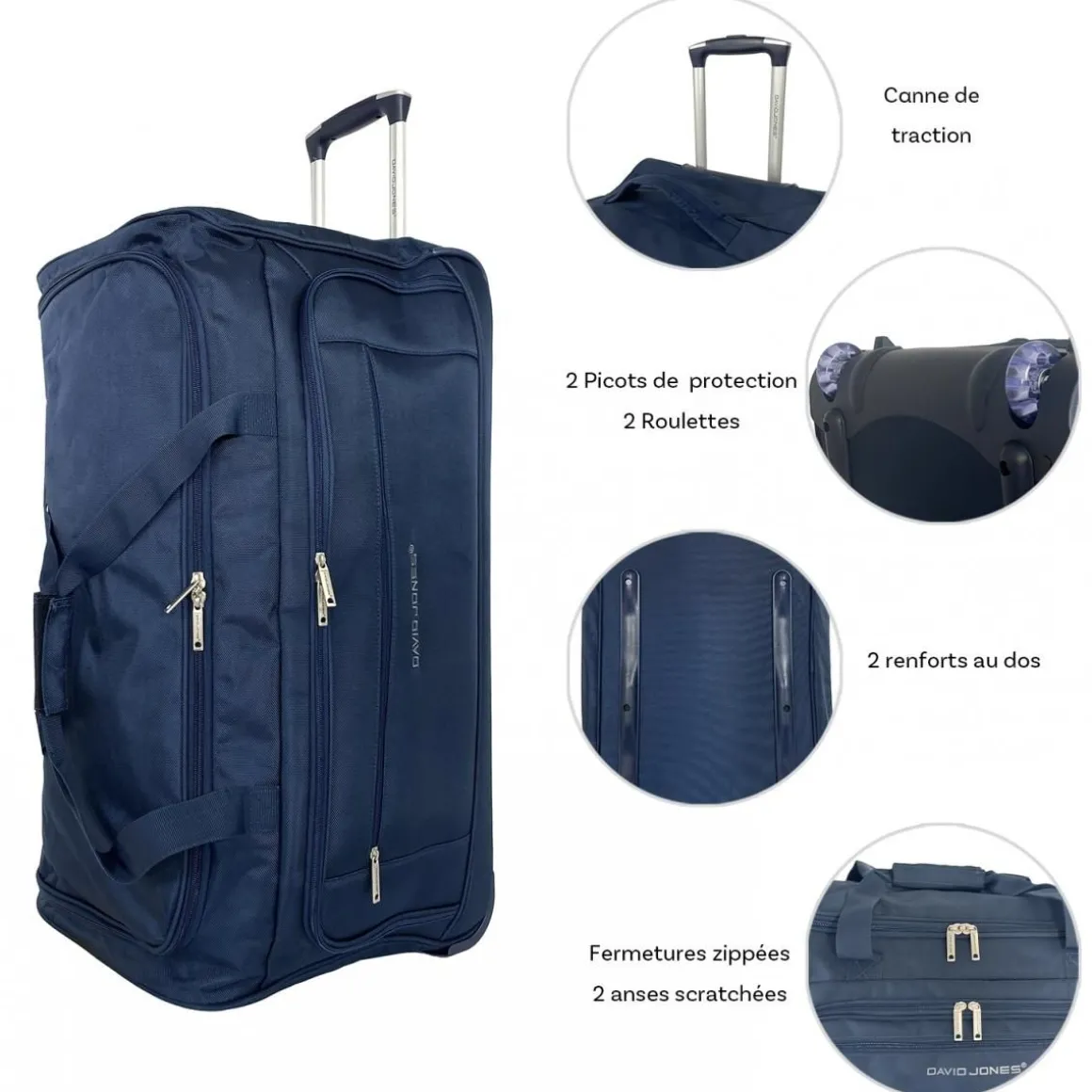 Sac de voyage avec roulettes 83L 70cm