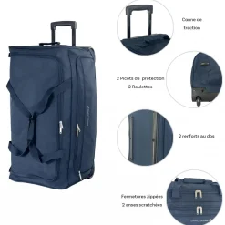 Sac de voyage avec roulettes 98L 76cm