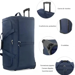 Sac de voyage avec roulettes 120L grand volume 76cm