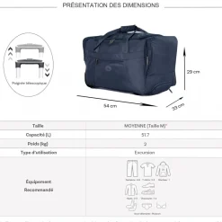Sac de voyage cabine avec roulettes 42L 50cm