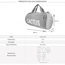Sac de voyage week-end 15,5L et sport sans roulettes