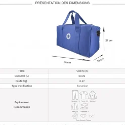 Sac de voyage week-end 30L sans roulettes