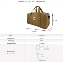 Sac de voyage week-end 30L sans roulettes